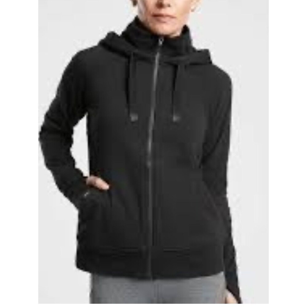 Athleta Triumph Hoodie Jacket Full Zip Black SIZE M